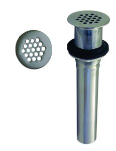 westbrass d411-12-26 grid strainer lavatory drain w/o overflow holes - exposed, polished chrome