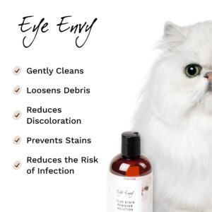 Eye Envy Tear Stain Remover Solution for Cats|100% Natural and Safe|Recommended by Breeders/vets/cat fanciers/Groomers|Contains colloidal Silver|Remove Stains from Fur on Persians and Exotics (8oz.)