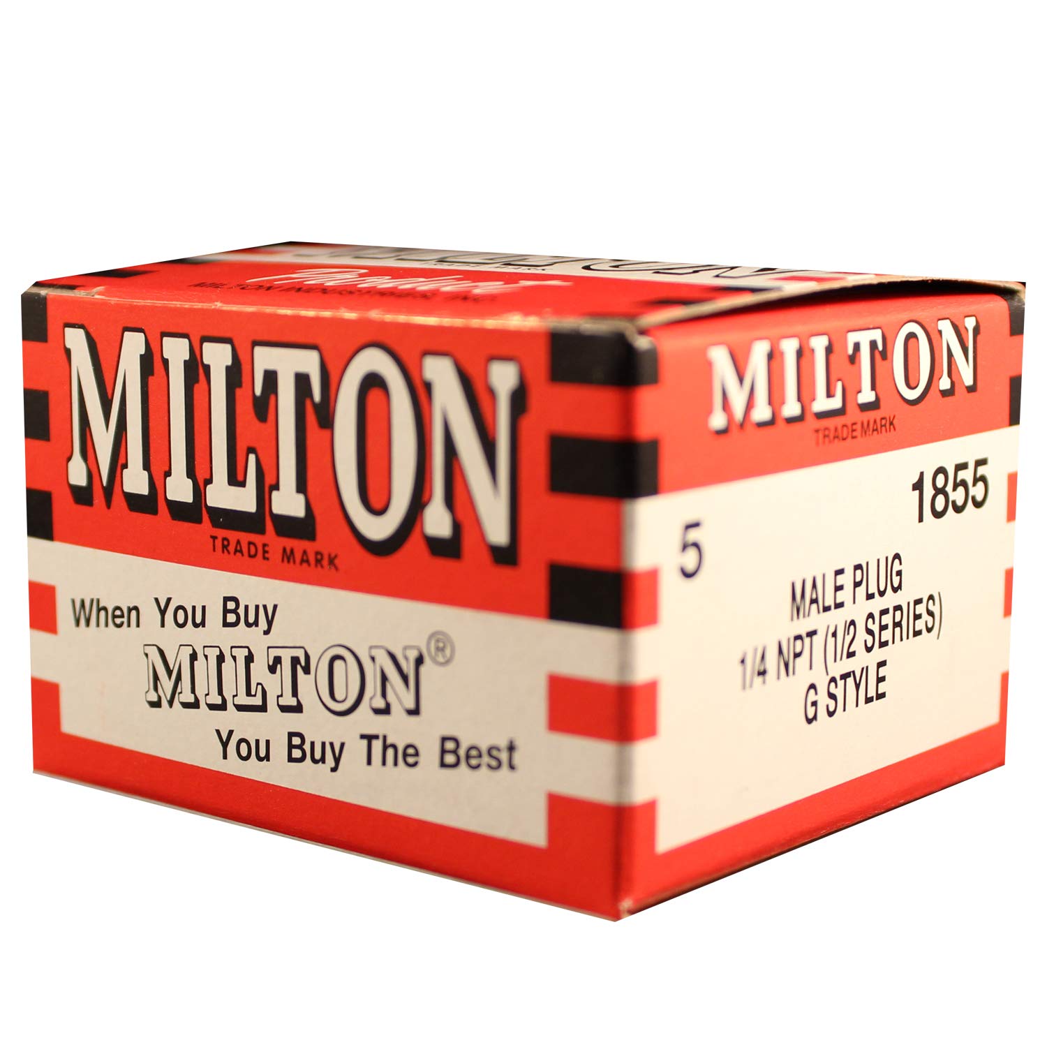 Milton 1855 1/4" MNPT G Style Plug - Box of 5