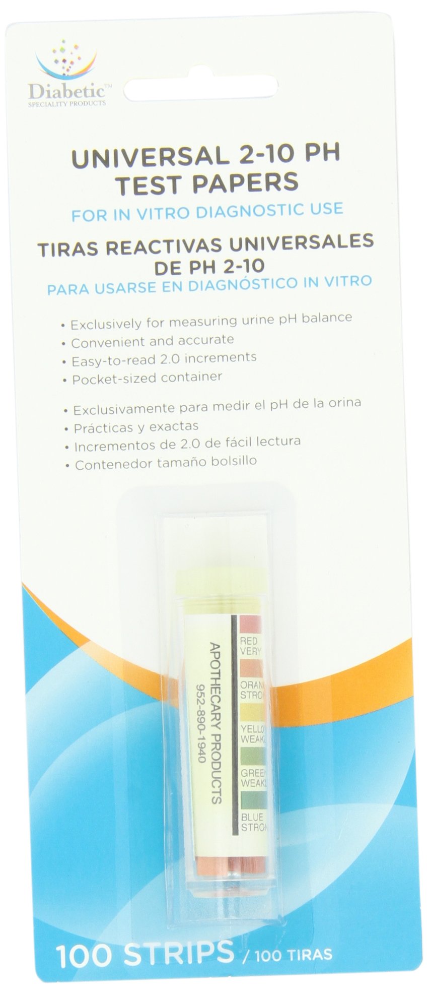 Flents pH Test Strips, 2-10 Range, 100 Count