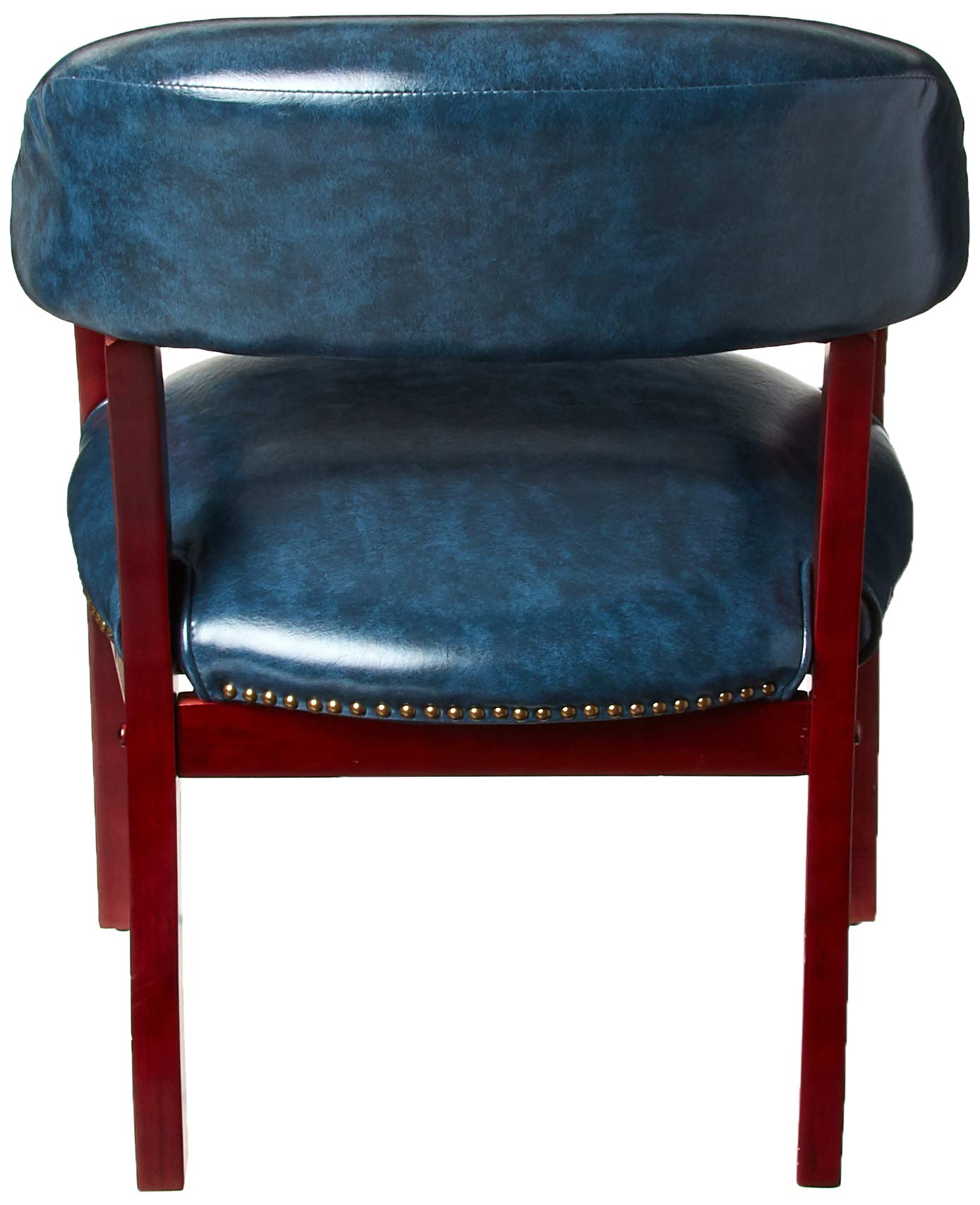 Boss Office Products Ivy Leauge Vinyl Executive Catain's Chair in Blue