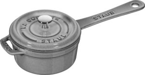 staub 1241018 mini cast iron saucepan, 10 cm, graphite grey