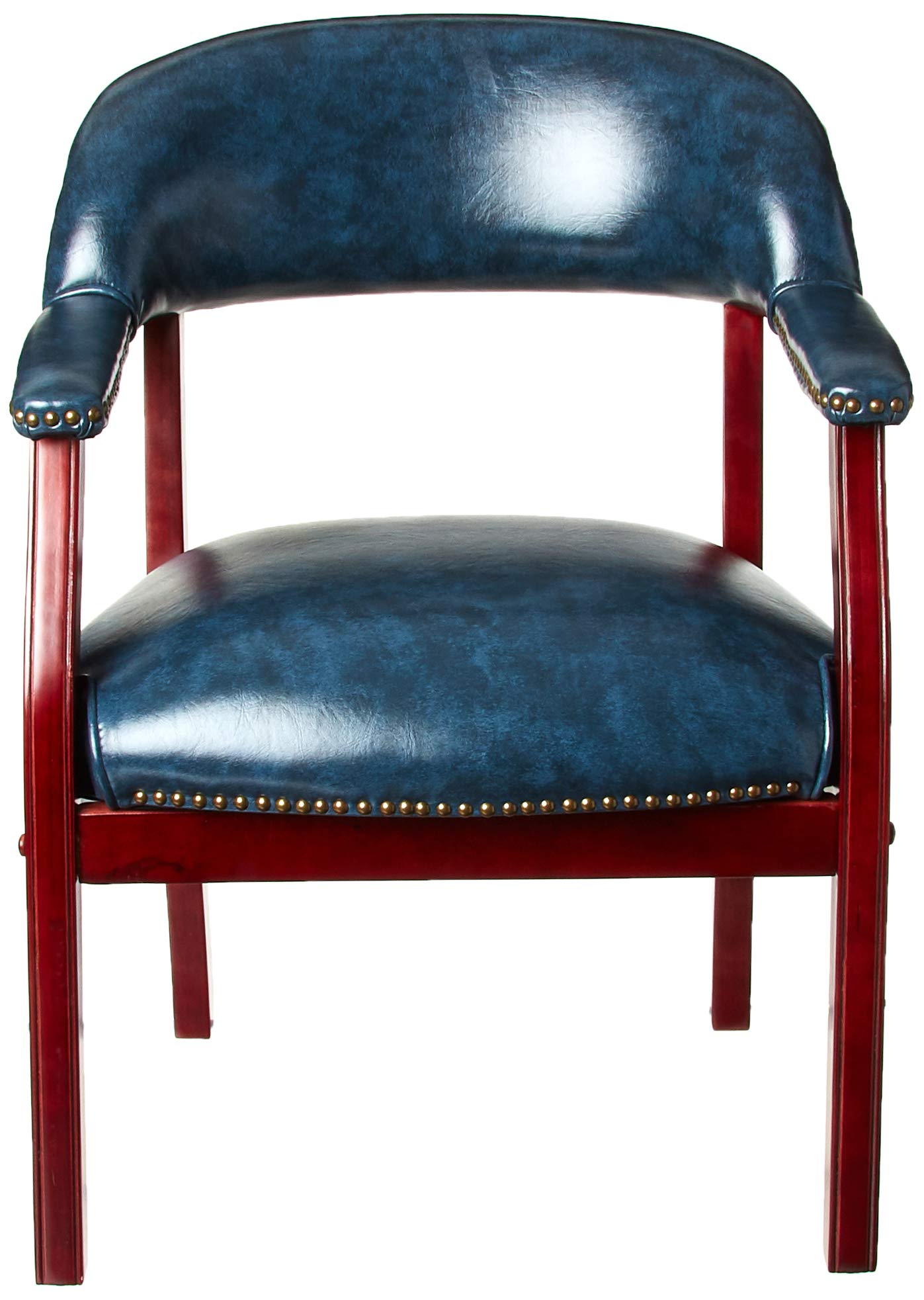 Boss Office Products Ivy Leauge Vinyl Executive Catain's Chair in Blue