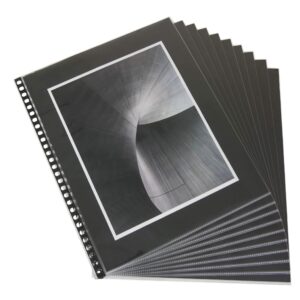 Florence 8.5"x11" Black Multiring Binder/Album with 10 Archival Acid Free Sheet Protectors