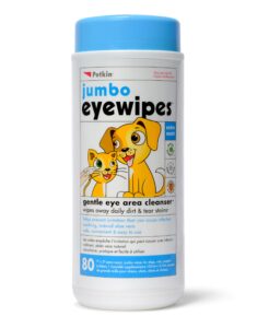 petkin jumbo pet eye wipes, 80 extra moist wipes - gentle eye cleansing wipes remove dirt, discharge, & tear stains - safe, convenient, & easy to use pet wipes for dogs, cats, puppies & kittens