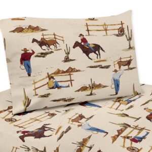 Sweet Jojo Designs 3pc Twin Sheet Set for Wild West Cowboy Childrens Bedding Collection