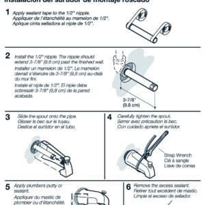 KOHLER GENUINE PART GP85555-CP DIVERTER BATH SPOUT - 1/2" NPT CONNECTION