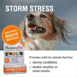 HomeoPet Storm Stress, Storm Anxiety Relief for Dogs, Cats, and Other Small Animals, 15 Milliliters