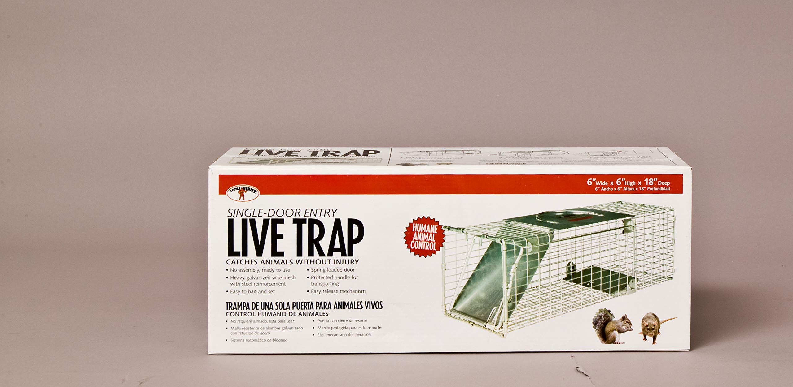 Little Giant® Single Door Live Trap | Racoon Trap | Live Animal Trap | Catches Without Injury | Galvanized Steel Mesh | 18.75 x 6.75 x 6.5 in