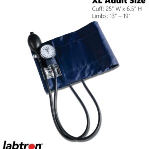 Labtron Manual Blood Pressure Monitor, Adult XL Cuff, Labstar Deluxe Aneroid Sphygmomanometer