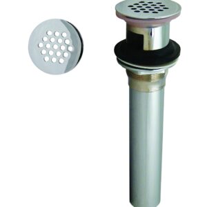 Westbrass D411-2-26 Grid Strainer Lavatory Drain with Overflow Holes-Exposed, Polished Chrome