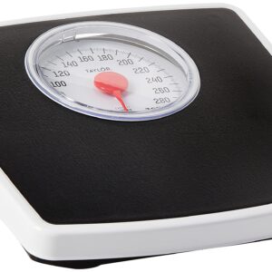 Taylor Battery Free Analog Scales for Body Weight, 330LB Capacity, Easy to Read Large 4.25-inch Dial, 10.3 x 10.6-inch Vinyl Mat Platform, Black