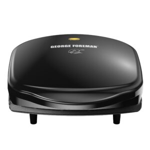 George Foreman 2-Serving Classic Plate Electric Indoor Grill and Panini Press, Black, GR10B