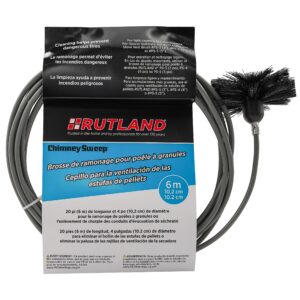 Rutland 4-Inch Pellet Stove/Dryer Vent Brush with 20-Feet Handle