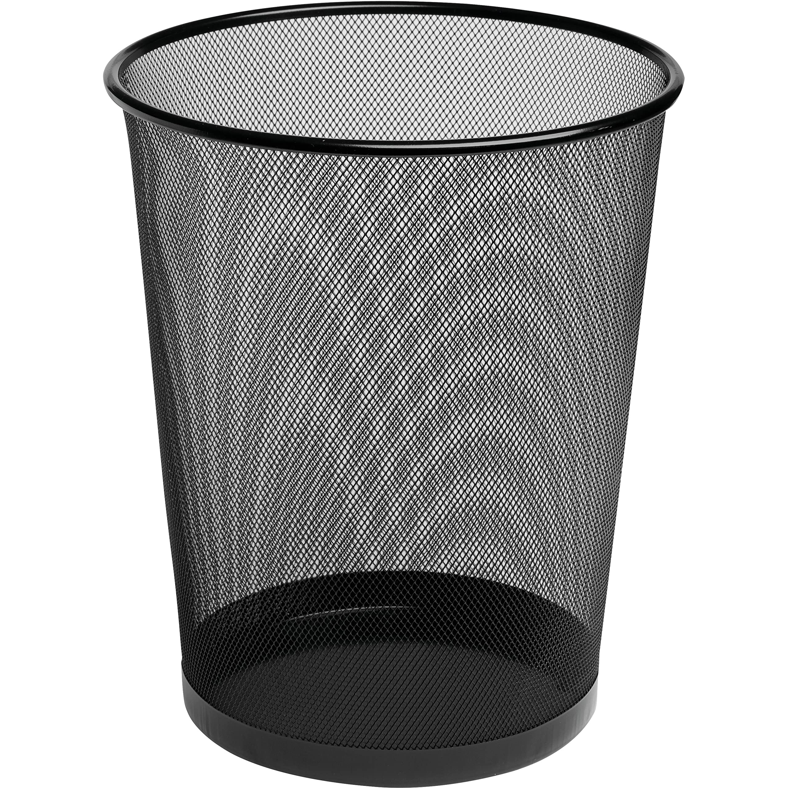 Rolodex Mesh Round Wastebasket, 4.5 gal, Mesh, Black