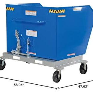 Vestil P-HOP-1.5 Portable Tilt Refuse Hopper, Steel, 2000 lb. Capacity, 49-3/8 x 53-3/8 x 52-7/8 inches (H x W x D)