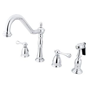 kingston brass kb1791blbs heritage 8-inch centerset kitchen faucet, polished chrome