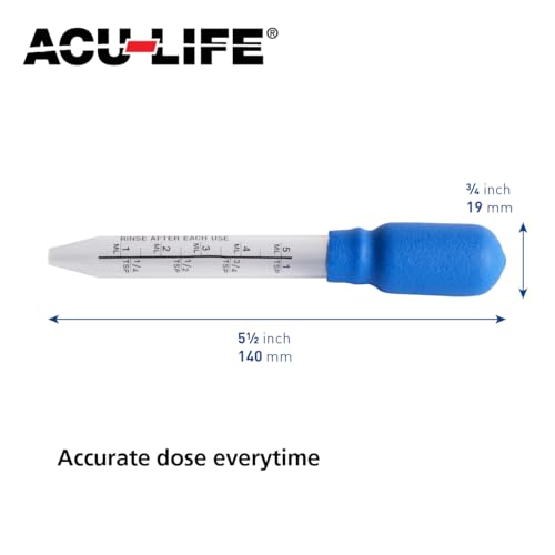 Acu-Life 1 Teaspoon Dropper, Accurate Dose Everytime, 1 TSP/5 ml, Made in the USA