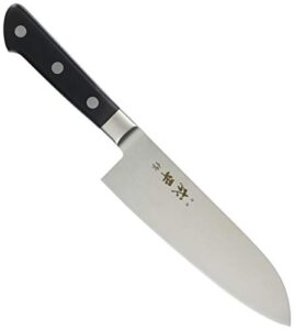 fuji cutlery - narihira - 165 mm (6.5 inch) double edged, molybdenum steel sankoku (all purpose) knife (japan import)