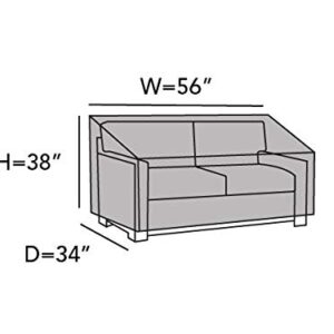 Covermates Outdoor Sofa Loveseat Cover - Water Resistant Polyester, Drawcord Hem, Mesh Vents, Seating and Chair Covers, 56W x 34D x 38H, Khaki