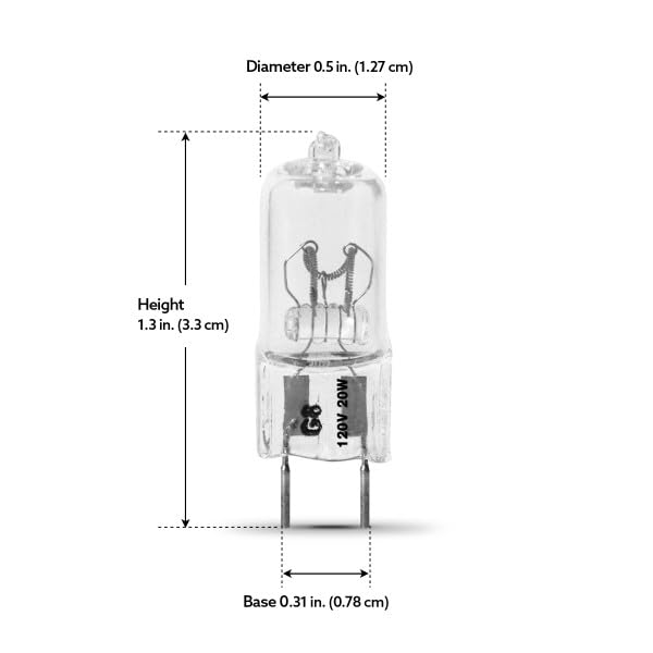 Feit Electric BPXN20/G8/RP Xenon 20-Watt Halogen T4 Light Bulb, Dimmable with G8 Base Code, Warm White