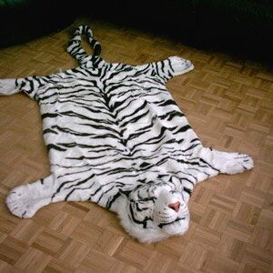 BRUBAKER Huge White Tiger Rug 78x47 Inch