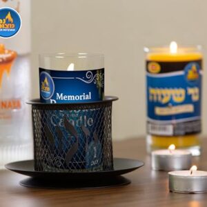 Ner Mitzvah 24 Hour Beeswax Yartzeit Candle - 1 Day Kosher Yahrtzeit Memorial and Yom Kippur Candle in Glass Jar