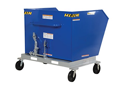 Vestil P-HOP-1.5 Portable Tilt Refuse Hopper, Steel, 2000 lb. Capacity, 49-3/8 x 53-3/8 x 52-7/8 inches (H x W x D)