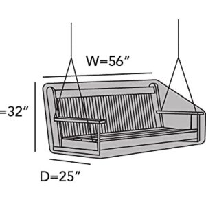 Covermates Outdoor Swing Cover - Light Weight Material, Weather Resistant, Elastic Hem, Seating and Chair Covers, 56W x 25D x 32H, Green