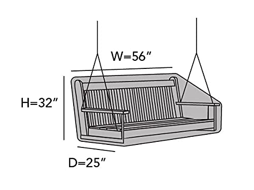 Covermates Outdoor Swing Cover - Light Weight Material, Weather Resistant, Elastic Hem, Seating and Chair Covers, 56W x 25D x 32H, Green
