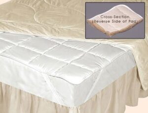 downtown company, reversible - 100% natural silk fill 100% cotton cover top elastic anchor bands mattress pad, mattress protector, imported from austria, queen size