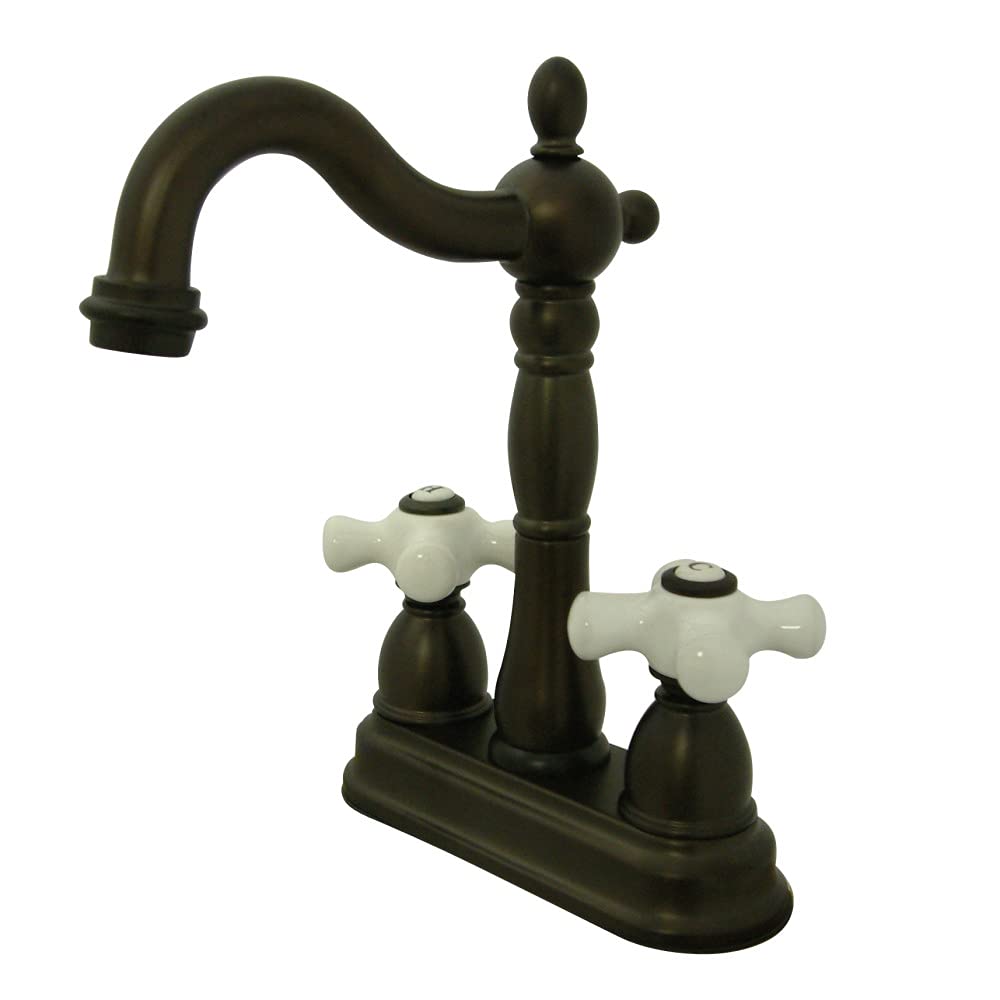 Kingston Brass KB1495PX Heritage Bar Faucet Without Pop-Up Rod, 4-3/4-Inch, Oil Rubbed Bronze