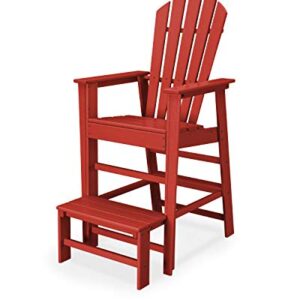 POLYWOOD SBL30SR South Beach Lifeguard Chair, Sunset Red