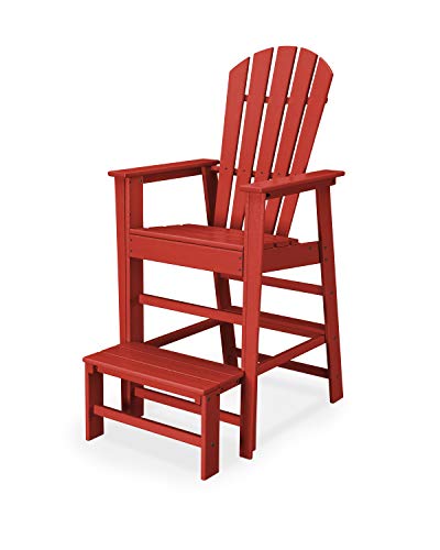 POLYWOOD SBL30SR South Beach Lifeguard Chair, Sunset Red