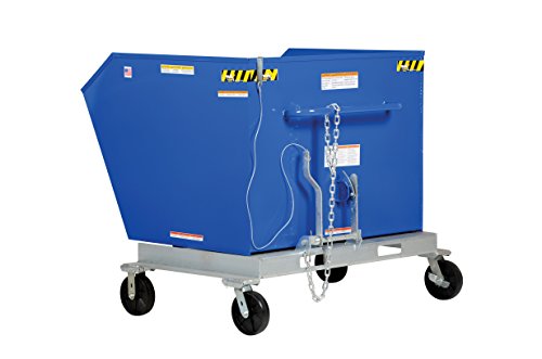 Vestil P-HOP-1.5 Portable Tilt Refuse Hopper, Steel, 2000 lb. Capacity, 49-3/8 x 53-3/8 x 52-7/8 inches (H x W x D)