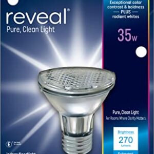 GE Reveal Light Bulb, 35 Watt, HD+ Light, PAR20 Indoor Floodlight Bulb, Medium Base (1 Pack)