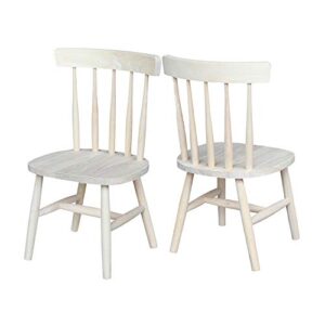 International Concepts IC Toddler's Wooden Chairs - Set of 2, Durable Solid Wood Construction, Perfect for Kids Room or Play Area, Easy to Customize and Paint - Unfinished