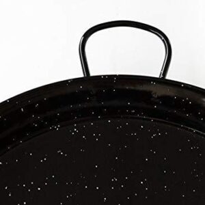 Vaello Campos Enamelled Steel Paella Pan, 38 cm, 38cm, Black