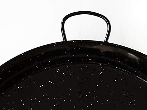 Vaello Campos Enamelled Steel Paella Pan, 38 cm, 38cm, Black