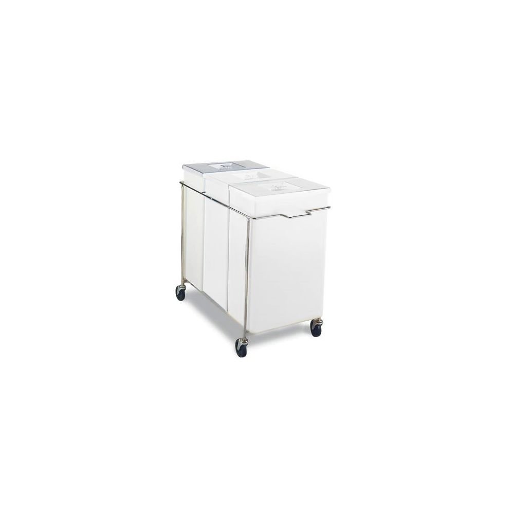 Faribo Complete 3-Compartment White Bin Assembly w/Poly Cover