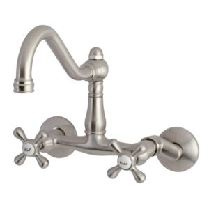 kingston brass ks3228ax vintage kitchen faucet, 8-1/2-inch, brushed nickel