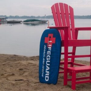 POLYWOOD SBL30SR South Beach Lifeguard Chair, Sunset Red