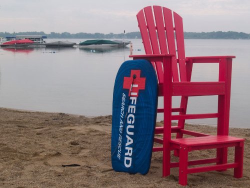 POLYWOOD SBL30SR South Beach Lifeguard Chair, Sunset Red