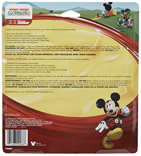 The First Years Disney Mickey Mouse Dinnerware Set - Toddler Plates and Toddler Utensils- 4 Count