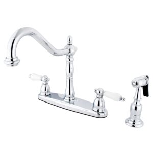 kingston brass kb1751plbs heritage 8-inch centerset kitchen faucet, polished chrome