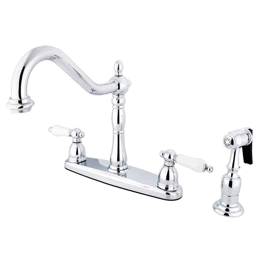 Kingston Brass KB1751PLBS Heritage 8-Inch Centerset Kitchen Faucet, Polished Chrome