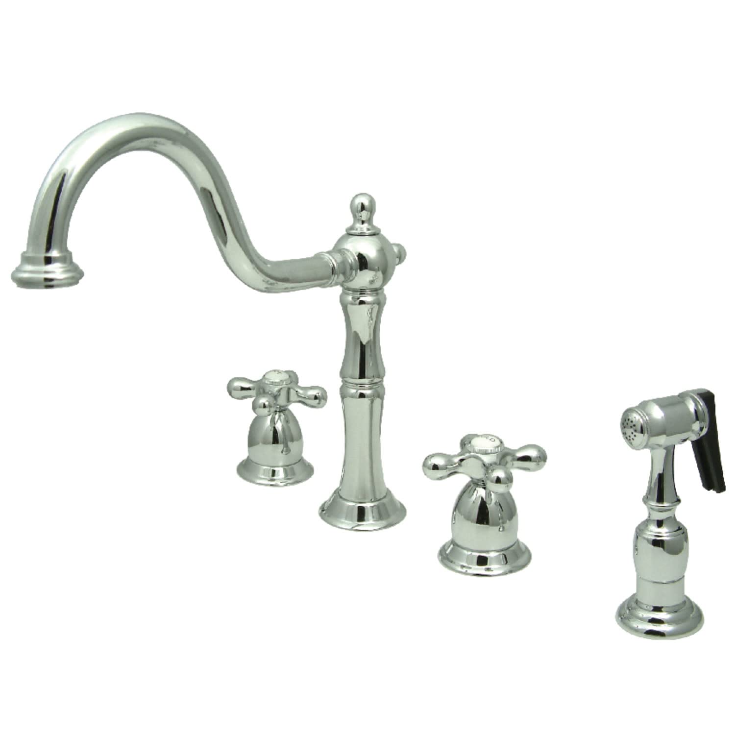 Kingston Brass KB1791AXBS Heritage 8-Inch Centerset Kitchen Faucet, Polished Chrome