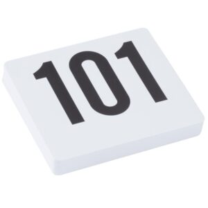 ROY TN 101 150 -Royal Industries Number 101-150 Plastic Number Card Set, Plastic, 4'' by 4'', White Base with Black Numbers