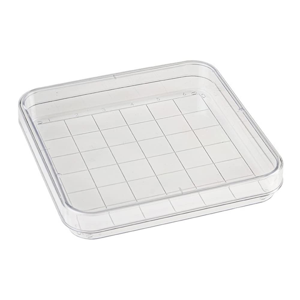 Simport D210-16 Polystyrene Square Petri Dish with Grid, Sterile, 110ml Volume, 90mm Diameter x 15mm Height (Case of 500)