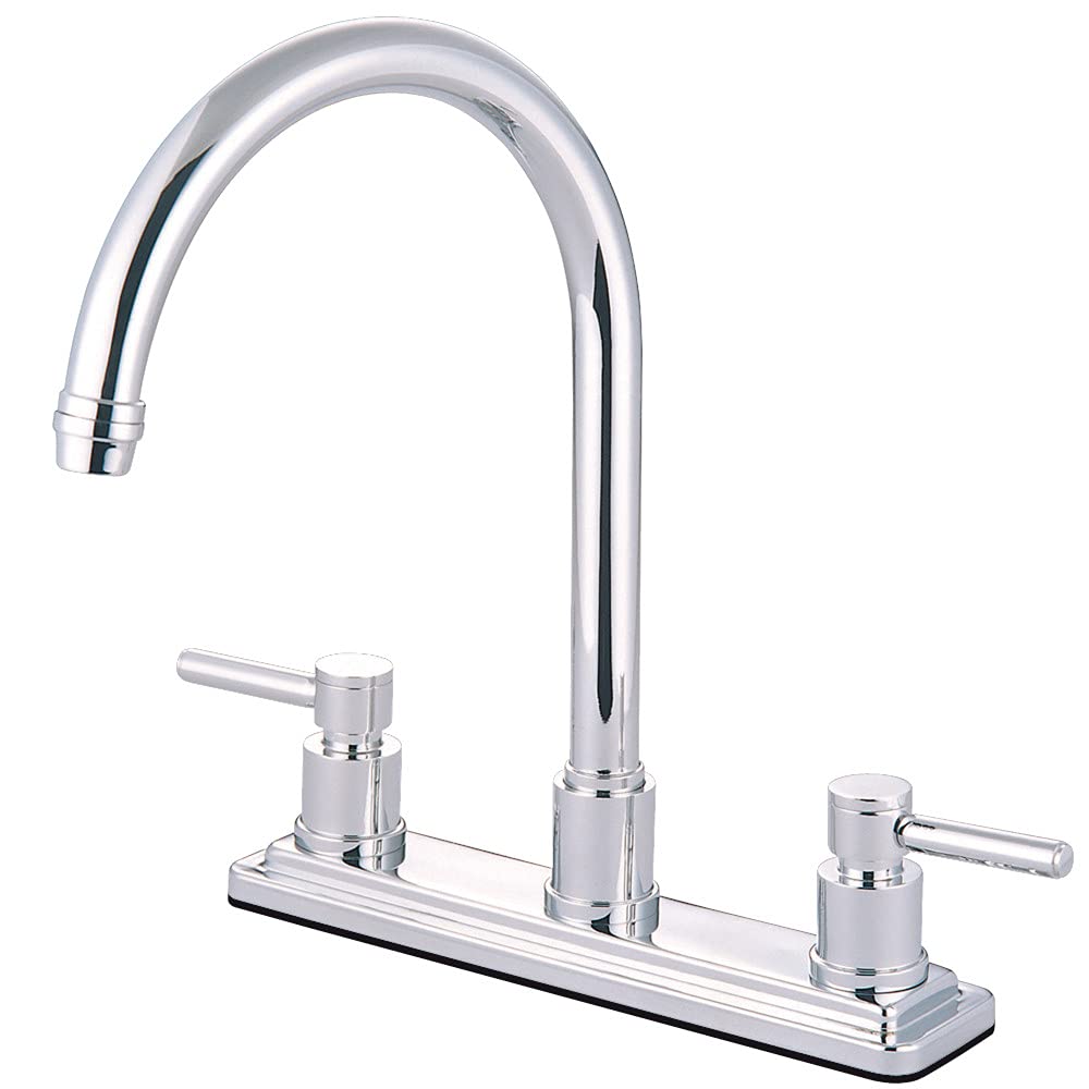 Kingston Brass KS8791DLLS Concord 8" Centerset Kitchen Faucet, Polished Chrome